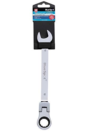 Image of Blue Spot Tools 05115 19mm Chrome Vanadium Ratchet Spanner Flexible Head (180°)