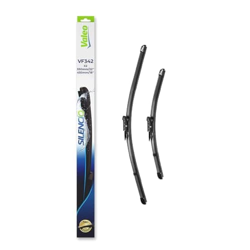 Image of VALEO Silencio Wiper - VF342 - Kit of High Performance, Superior Road Visibility, Easy Installation Original Flat Blades 550mm/450mm - Front - Set of 2 Wiper Blades - 574742