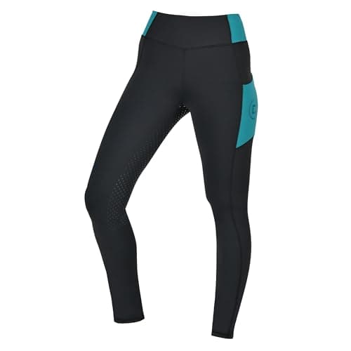 Image of Dublin Everyday Riding Tights, Black/Deep Lake, Ladies 6/24"
