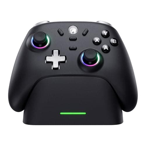 Image of ECHTPower Wireless Gaming Controller PC - Hall Effect Joystick, 2.4G & Wired 1000Hz Polling Rate, 800mAh Battery, Adjustable Turbo/Vibration - for PC/Switch/iOS/Android black dock Brand