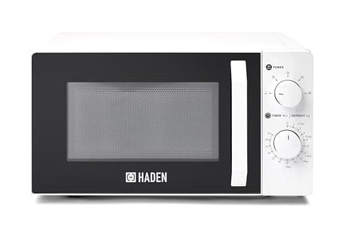Image of Haden 17L White Microwave Oven - 700W Easy Clean Microwave White - Manual Controls, 700W Power Compact Microwave Oven - Silent End Signal, Easy To Use Compact Microwave