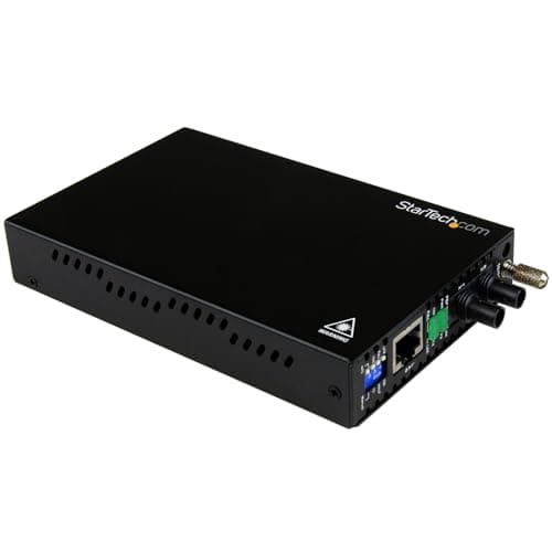 Image of StarTech.com 10/100 Mbps Ethernet to Fiber Optic Media Converter - Steel - Chassis Mount - ST Multimode - 1310nm - 2km (ET90110ST2) ,Black,ST 2 Km