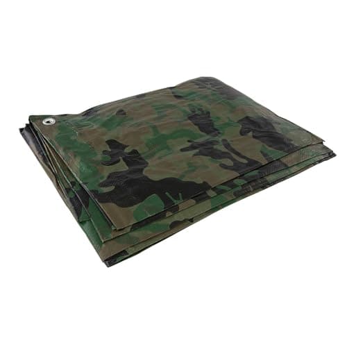 Image of Silverline 488443 Camouflage Tarpaulin Cut 2.4 x 3m / Actual 2.3 x 2.85 m, Green