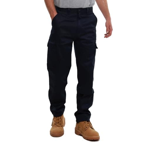 Image of Ranger Knee Pad Work Trousers, Cargo Combat Style Tactical Work Pants. Build for Tradesmen, Builders & Plumbers, Kneeling Trousers in Black & Navy (30W / 29L)