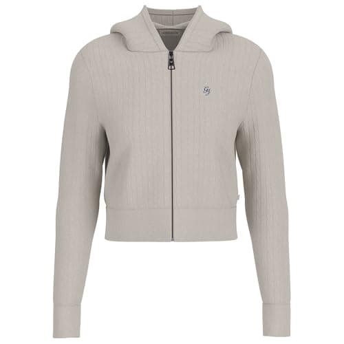 Image of GUESS JEANS Cable Hoodie Cardigan M Grey