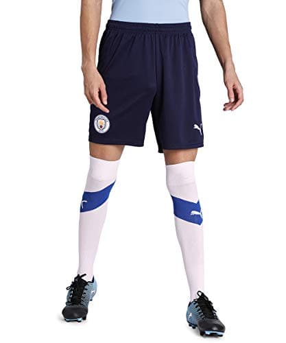 Image of PUMA Manchester City FC Men's Official 2020/21 Shorts, Peacoat-Whisper White,S 757110