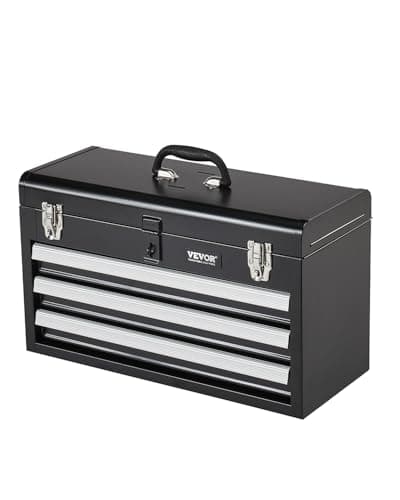 Image of VEVOR Metal Tool Box, 20.5-inch, Portable Metal Tool Box with 3 Drawers, Small Tool Chest with EVA Liners, Ball Bearing Slide Drawers Locking & Powder Coated Finish, Multi-Function Tool Organizer