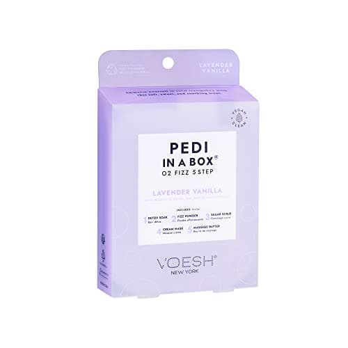 Image of VOESH Pedi in A Box 02 Fizz- Intensive Foot Treatment, Lavender Vanilla Scent, 5-step Pedi, Pedi in A Box, Foot Care, 02 Fizz, DIY Pedi, At Home Pedi, Spa Treatment