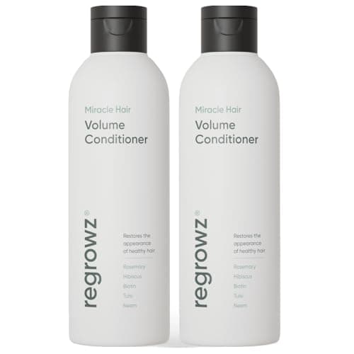 Image of Regrowz Volume Conditioner 200ml x 2 - Biotin Hair Thickening Conditioner for Fine & Thinning Hair - Restore and Strengthen Stronger & Healthier Looking Hair for Men & Women