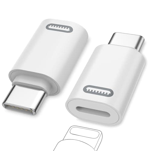 Image of MoKo Lightning Female to USB C Male Adapter(Not for Earphone/Portable Storage Devices/iPencil) for iPhone 17 Air 16 15 Pro Max Plus, Galaxy, iPad - 2 Pack USB-C to Lightning Adapter ONLY for Charging