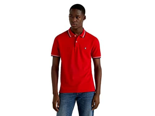 Image of United Colors of Benetton Men's Maglia Polo M/M 3WG9J3181 Shirt, Red 015, XS