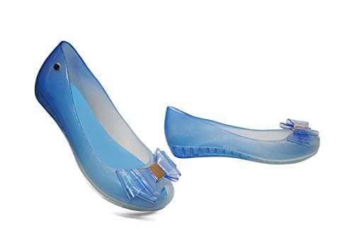 Image of IVACHY Womens Jelly Ballet Shoes, Bow Details Slip-On Flats, Comfy Ladies Casual Wear Every-Day Closed Toe Ballerina Pumps