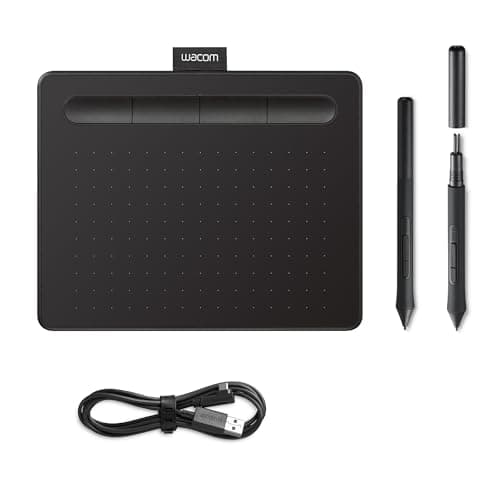 Image of Wacom Intuos S, Pen Tablet, Mobile Graphic Tablet for Painting, Sketching and Photo Retouching with 1 Creative Software Download, Black - Ideal for Work from Home & Remote Learning