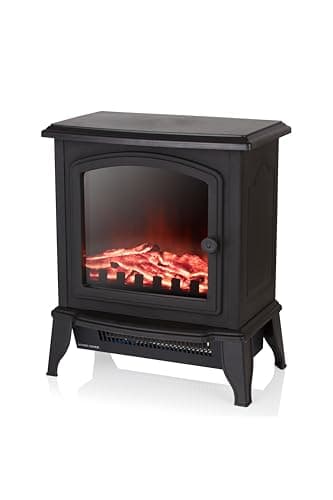 Image of Warmlite Mable Compact Stove Fire with 2 Heat Settings, Adjustable Thermostat and Overheat Protection, 2000W, Black, WL46021