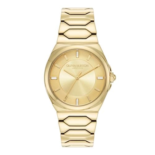 Image of Olivia Burton Three Hand Quartz Movement Watch for Women Lustre Collection with Gold Colored Stainless Steel Bracelet - 24000201