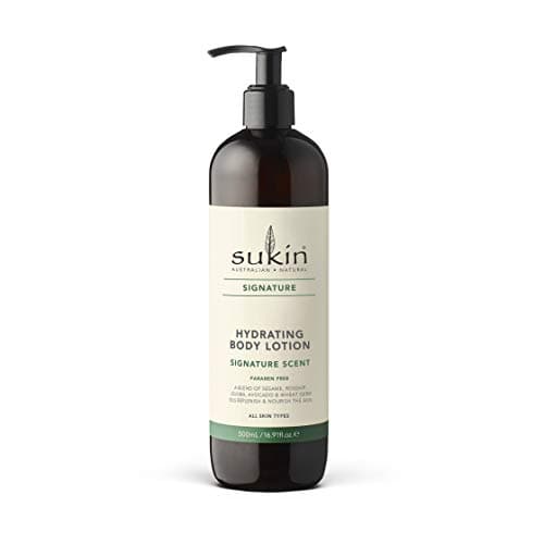 Image of Sukin Signature Hydrating Body Lotion 500ml - with Rosehip & Essential Olis; cruelty free & vegan friendly - replenishes and nourishes the skins moisture barrier through its rich blend to soothe.