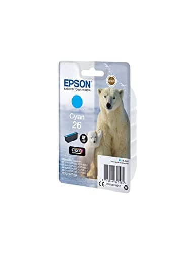 Image of Epson 26 Polar Bear Cyan Genuine, Claria Premium Ink Cartridge