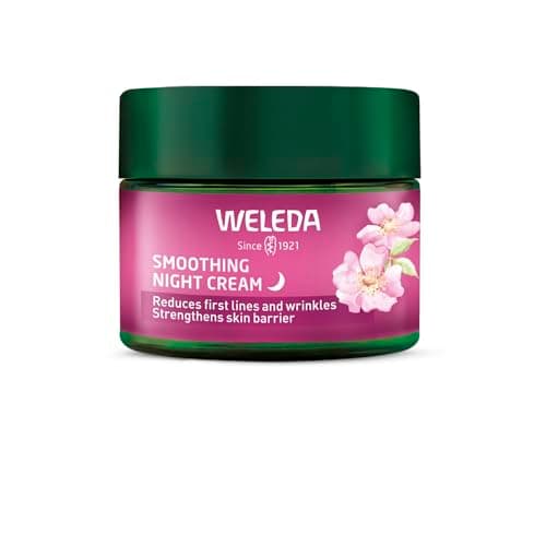 Image of Weleda Smoothing Night Face Cream with Wild Rose & White Tea, Moisturising Cream for Women & Men, Reduces Wrinkles, Age Protect Complex, Vegan, 40ml
