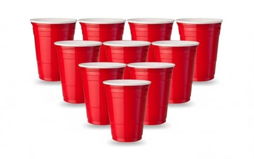 Image of SAFNAJ 10 Pack | 16 oz Classic Red Party Cups - Reusable & Disposable Plastic Drinking Mugs for Beer Pong, Tailgating, BBQ, Birthday, Wedding, and Christmas Games - Durable Takeaway Drinkware