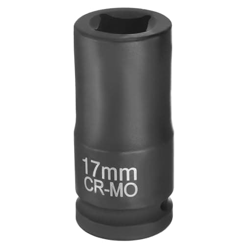 Image of sourcing map 4 Point Square Socket 3/4" Drive 17mm Metric Square Impact Socket CR-MO Blackening Standard Wheel Sleeve Pneumatic Sleeve Tool for Auto Repair Mechanical Maintenance Home Use