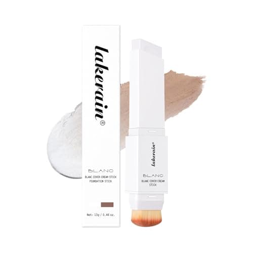 Image of Color Changing Cream Foundation Stick with Makeup Brush – Lightweight Full Coverage, Hydrating & Long-Lasting Base Makeup for Natural Finish (#5 Tan)