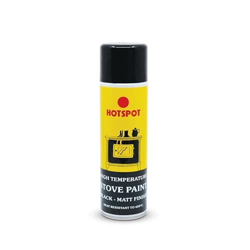 Image of Hotspot Stove Paint Matt Black 450ml Aerosol- High-Temperature Resistant Coating for Stoves, Grates, and Fireplaces – Durable and Long-Lasting Finish