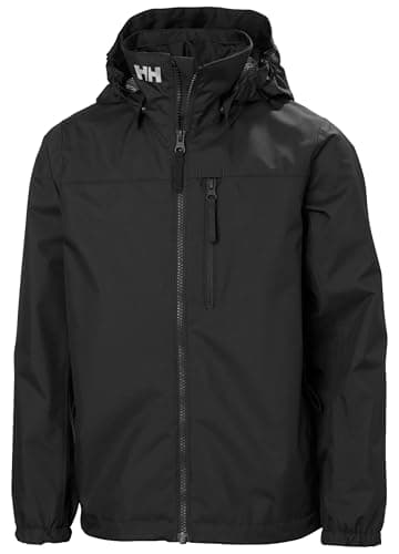 Image of Helly Hansen Junior Unisex Jr Crew Hooded Jacket, Black, 14