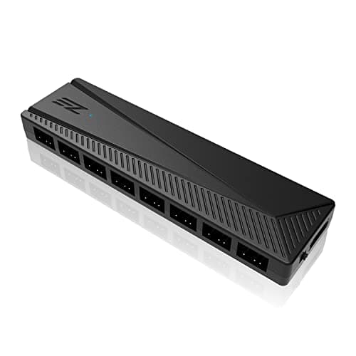 Image of EZDIY-FAB ARGB PWM Fan Hub for PC Case Fan,8 PWM Ports+8 ARGB Ports, Supports 12V RGB/ 5V ARGB motherboard sync, PWM Functional Fan Adapter, Easy Cable Management