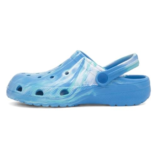 Image of Shoe Zone - Kids Blue Multi Marble Slip On EVA Clog - Size 3 UK - Blue