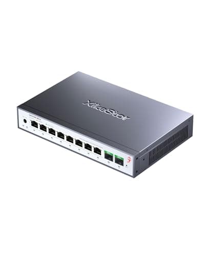 Image of XikeStor 2.5G Network Switch| 8×2.5G RJ45+2× 10G SFP+ Managed Switch|10-Port Gigabit+ Switch | Compatible with SFP+ Modules | Ideal for NAS, VLAN, LACP| Plug & Play|Metal Case|Desktop or Wall Mount