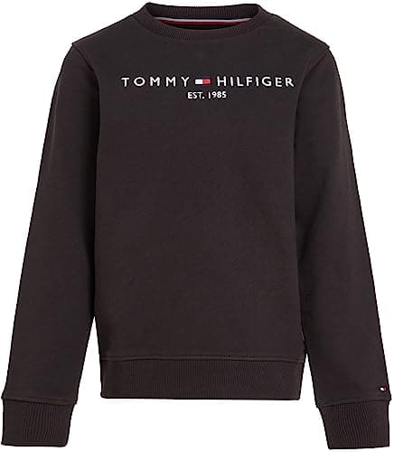 Image of Tommy Hilfiger Kids’ Unisex Essential Sweatshirt without Hood, Black (Black), 6 Years