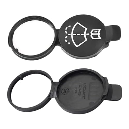 Image of 2 Pcs Universal Windshield Washer Fluid Tank Cap - Replacement Reservoir Caps Fit for Most Cars, Trucks, SUVs - Black Windscreen Wiper Bottle Cover Accessories