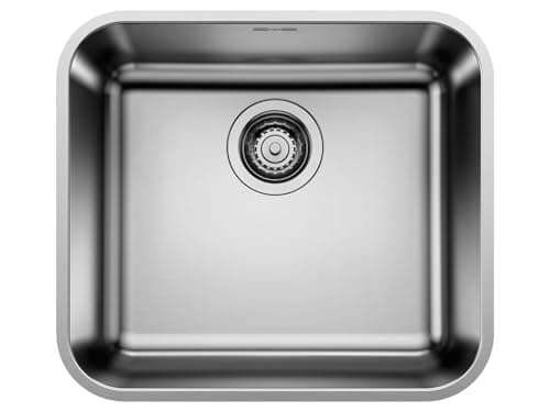 Image of BLANCO Supra 450-U | Stainless Steel Sink | Installation Type: undermount Installation | for 50 cm Wide Base cabinets | Resistant to Scratches | Spacious Bowl Volume | [48x43x18.4 cm]