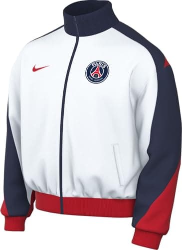 Image of Nike Men's Paris Saint-Germain Herren Dri-fit Strike Anthm JKT Jacket, White/Midnight Navy/University Red, S