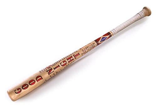 Image of Harley Quinn Baseball Bat by The Noble Collection - Officially Licensed - Suicide Squad Prop Replica - Full Size 31.5in (80cm) Solid Wooden Baseball Bat