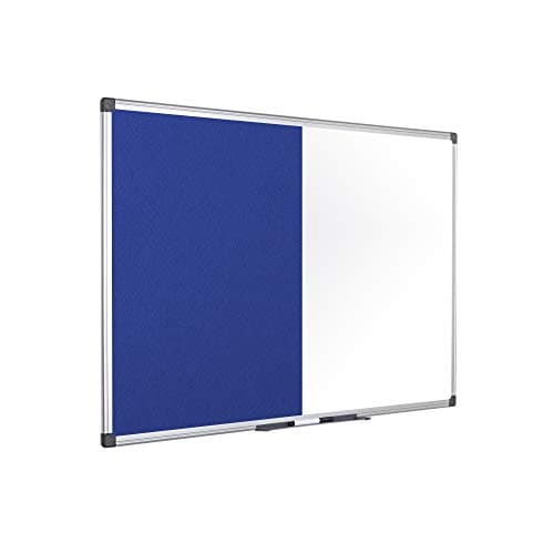 Image of Bi-Office Combination Board Maya, Blue Felt/Magnetic, Aluminium Frame, 90 x 60 cm