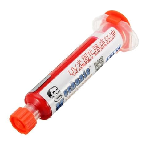 Image of MASUNN Mechanic White Green Yellow Red Blue Black Uv Curable Solder Mask 10Cc For Pcb Bga Circuit Board Protect Soldering Paste Flux Cream Welding Fluxes Oil-#04 red