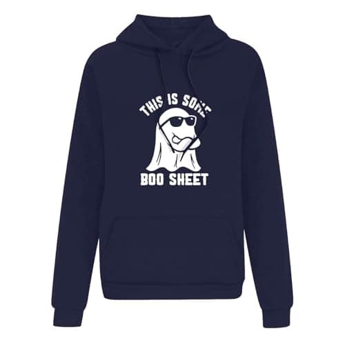 Image of mystery box returns hoodies for women uk This Some B O O Sheet Hoodie Sweatshirt Cute Halloween G Graphic Shirts cheap items under 2 pounds hidden orders in account Navy