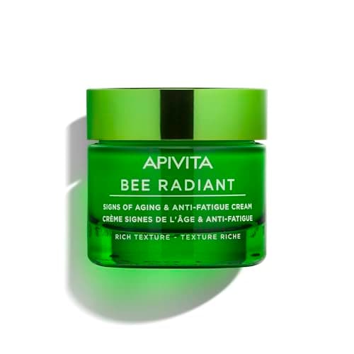 Image of Apivita Bee Radiant Signs of Aging & Anti-Fatigue Face Cream 50ml - Antiwrinkle Moisturizer for Dry Skin With Propolis & White Peony - Fights Lines, Wrinkles & Fatigue Signs, Boosts Brightness