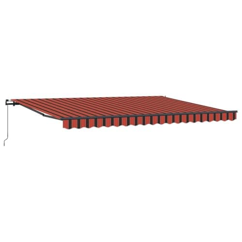 Image of vidaXL Retractable Awning Manual Orange and brown 450 x 350 cm, Garden and Terrace, Rectangular, Modern, Retractable Awning, Outdoor Shade, Weather Resistant, Summer Shelter, Patio Cover