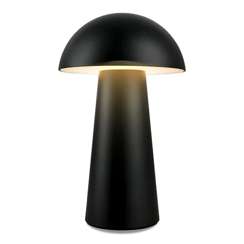 Image of Briloner - LED Mini Table Lamp, Rechargable Lamp, Night Light, Dimmable Mushroom Lamp, Touch Bedside Lamps, IP44, Cordless Light, LED Outdoor Camping Light, Garden Lights, 12x19.5 cm, Matt-Black