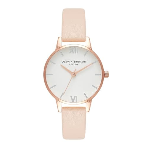 Image of Olivia Burton Analogue Quartz Watch for Women White DIAL Collection with Blush Leather Strap - OB16MDW21