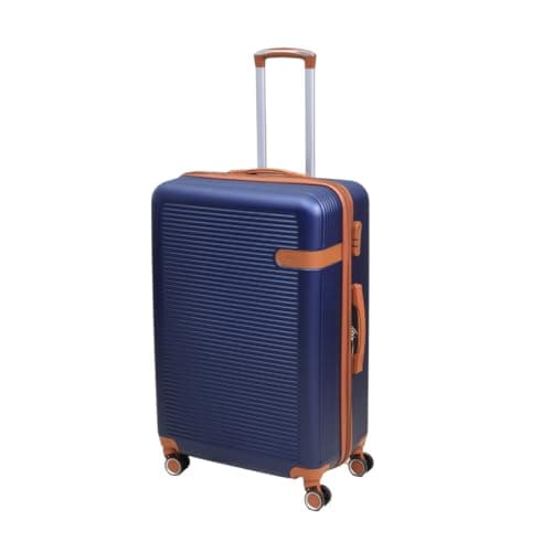 Image of UNIQUE HOME LIVING 28" Large Suitcase, Expandable Travel Suitcase with 4 Dual Spinner Wheels, Hard Shell ABS Hand Luggage Travel Trolley Case with Lock, Lightweight, Durable, Navy/Brown, 109L