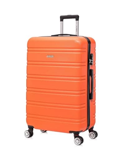 Image of FLYMAX 29" Large Suitcases on 4 Wheels Lightweight Hard Shell Luggage Durable Check in Hold Luggage Built-in 3 Digit Combination Burnt Orange 100L