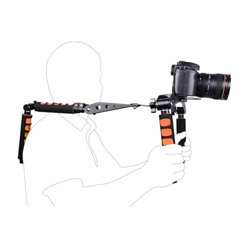 Image of Universal Shoulder Rig Kit, Camera Shoulder Mount Kit for DSLR Video Camcorder Stabilizer with Adjustable Height Handle, Foldable, Aluminum Alloy Frame
