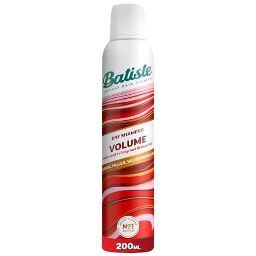 Image of Batiste Volume Dry Shampoo for Fresher, Fuller & Lifeless Hair, Quick Fix, Pro Tip, Feel Fabulous in 4- Shake, Spray, Massage, Removes Oil from Roots, 200ml