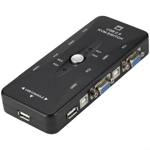Image of 4 Port KVM Switch VGA Manual USB 20 Switcher For 4 Computer Keyboard Share PC Peripheral Sharing Device VGA Selector Box Full HD Desktop Space Saver Switch And Play(4)