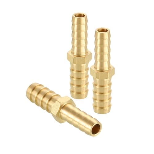 Image of sourcing map 3pcs 10mm to 6mm Brass Hose Barb Fitting Metals Splicer Mender