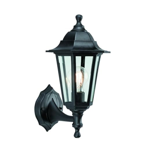 Image of National Lighting Mayflower Traditional Style Black Outdoor Garden Security Porch Weatherproof Wall Light Lantern IP44 Rated Reversible