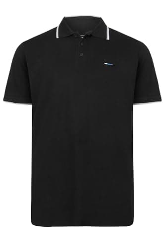 Image of BadRhino Big & Tall Tipped Core Polo Shirt - Men's - Plus Size Curve Black
